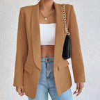 Womens Classic Tailored Blazer for Work and Everyday Light brown