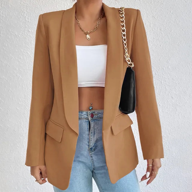 Womens Classic Tailored Blazer for Work and Everyday-MODAUTLET