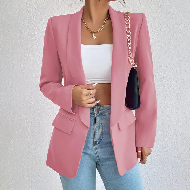 Womens Classic Tailored Blazer for Work and Everyday-MODAUTLET