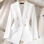 Women's Tailored Blazer Pantsuit Set For Professionals Blazer White