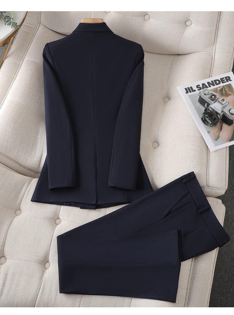 Women's Tailored Blazer Pantsuit Set For Professionals-MODAUTLET