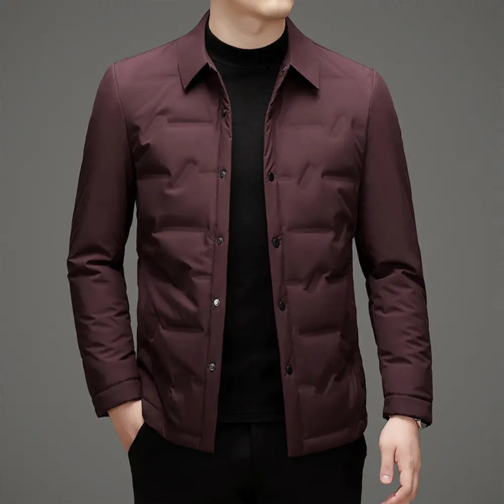 Monogrammed Padded Jacket Merlot Red