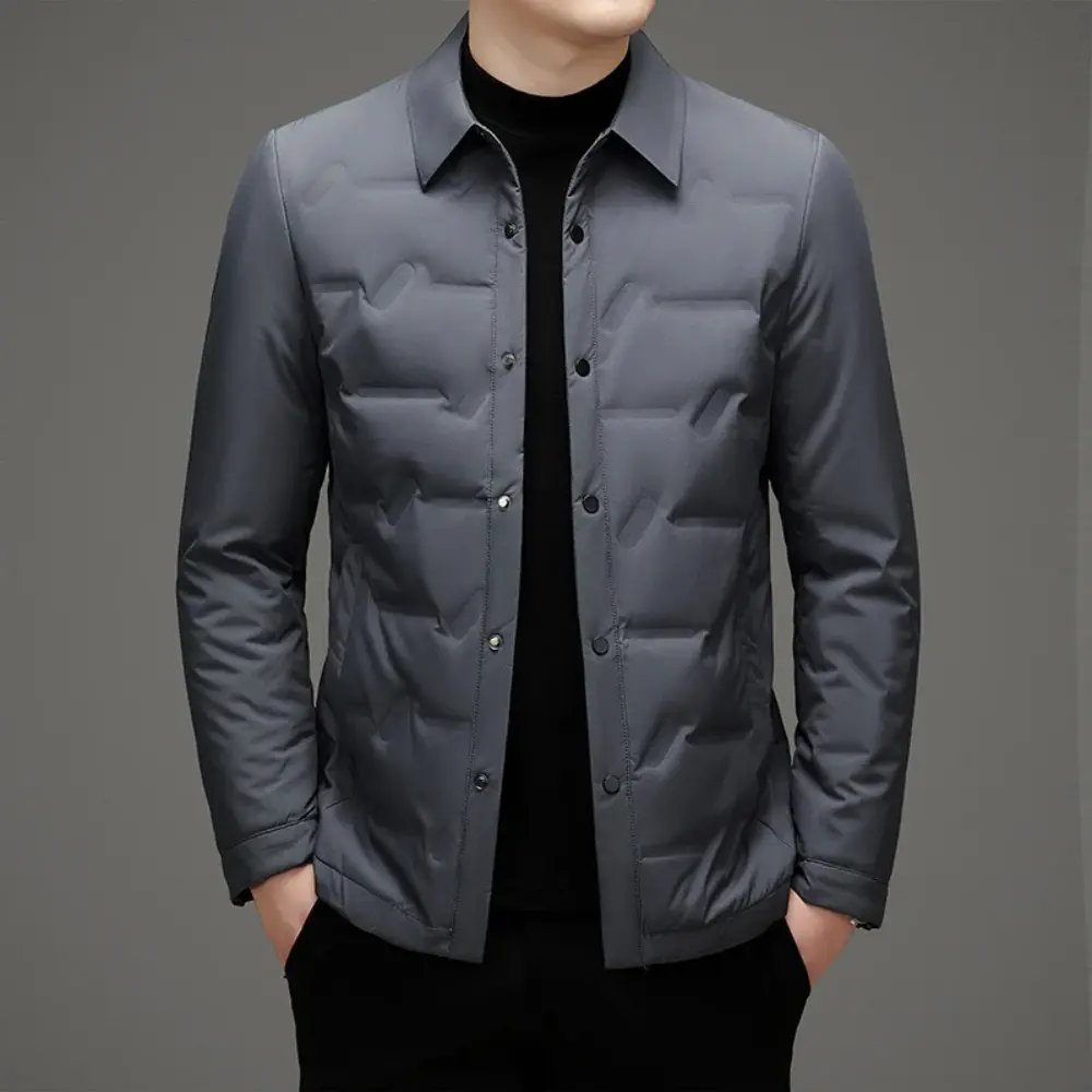 Monogrammed Padded Jacket Gray