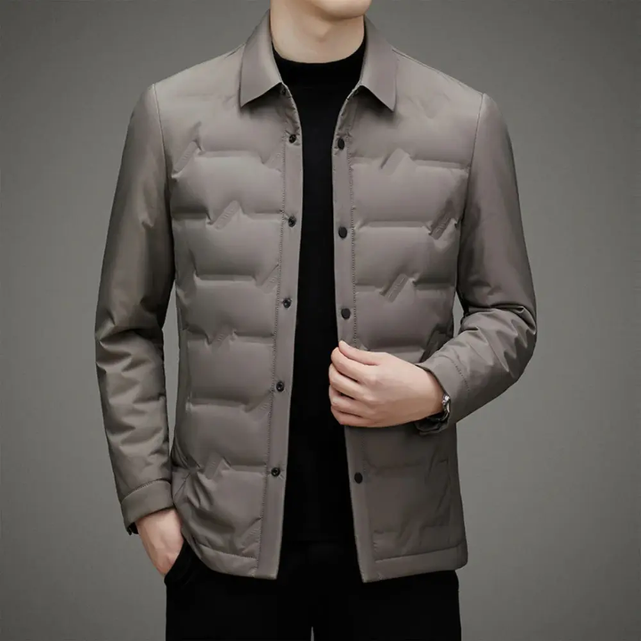 Monogrammed Padded Jacket Ash Beige