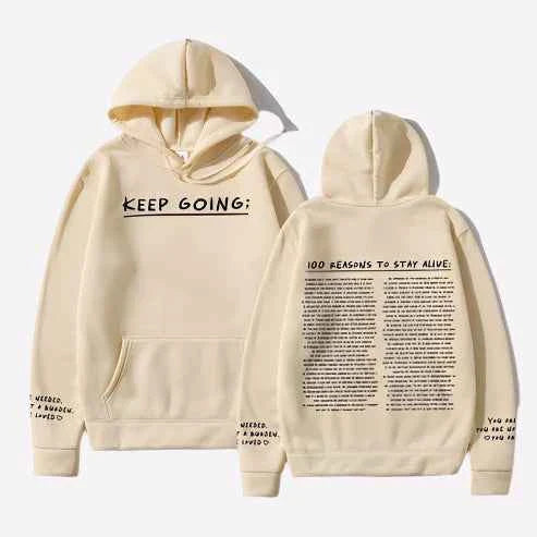 Motivational Hoodie 100 Reasons To Stay Positive Today Cream