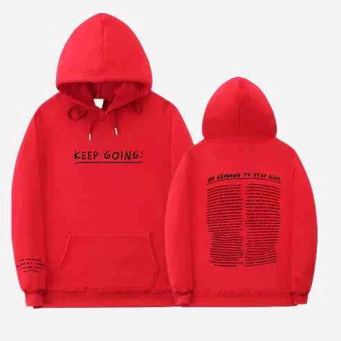 Motivational Hoodie 100 Reasons To Stay Positive Today Red