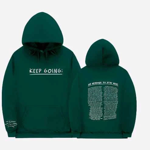 Motivational Hoodie 100 Reasons To Stay Positive Today Green