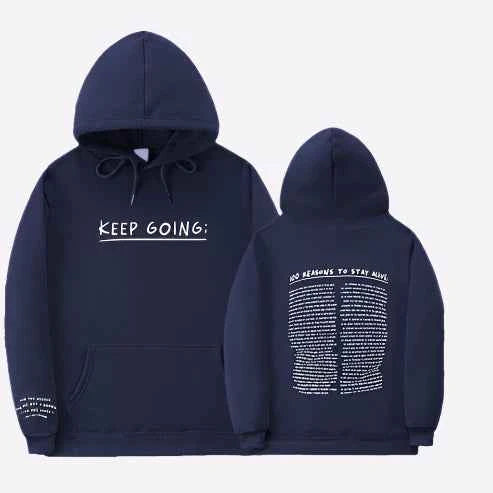 Motivational Hoodie 100 Reasons To Stay Positive Today Navy