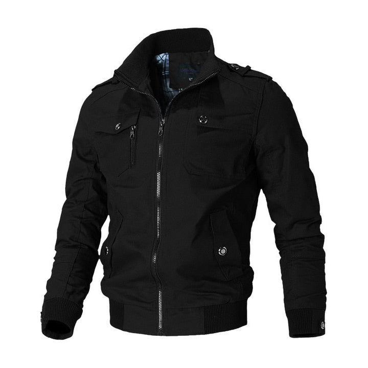 Multi-Pocket Bomber Jacket Black