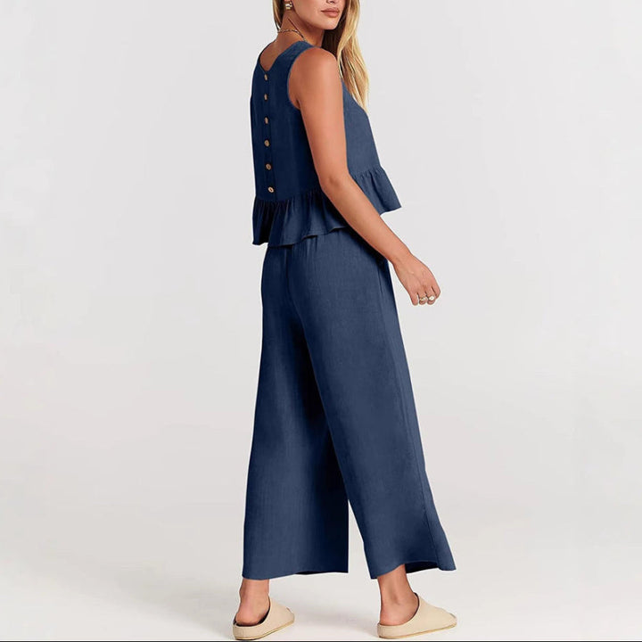 Natalie | Women's Sleeveless Ruffle Top Ensemble-MODAUTLET