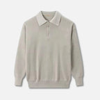 Collared Knit Sweater for Men Gray