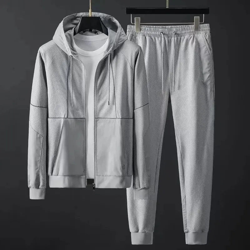 Men's Two-Piece Tracksuit Set White