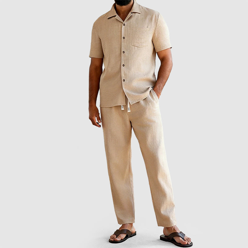 Nicholas | Men's Button-Up Shirt and Lounge Pants Set-MODAUTLET