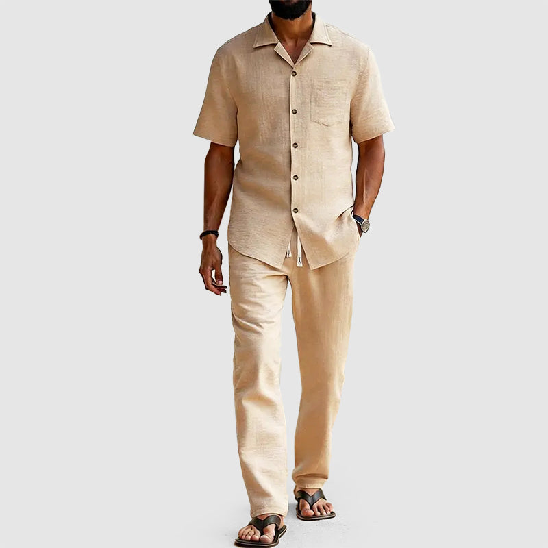 Nicholas | Men's Button-Up Shirt and Lounge Pants Set-MODAUTLET