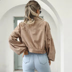 Stylish Corduroy Bomber Jacket for Women