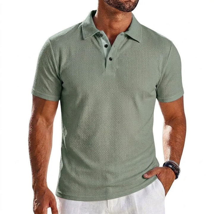 Noah | Men's Waffle Texture Short Sleeve Polo Shirt-MODAUTLET
