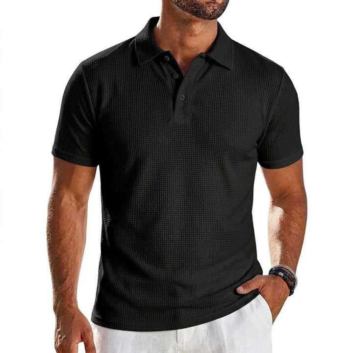 Noah | Men's Waffle Texture Short Sleeve Polo Shirt-MODAUTLET