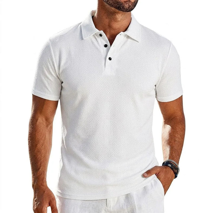 Noah | Men's Waffle Texture Short Sleeve Polo Shirt-MODAUTLET