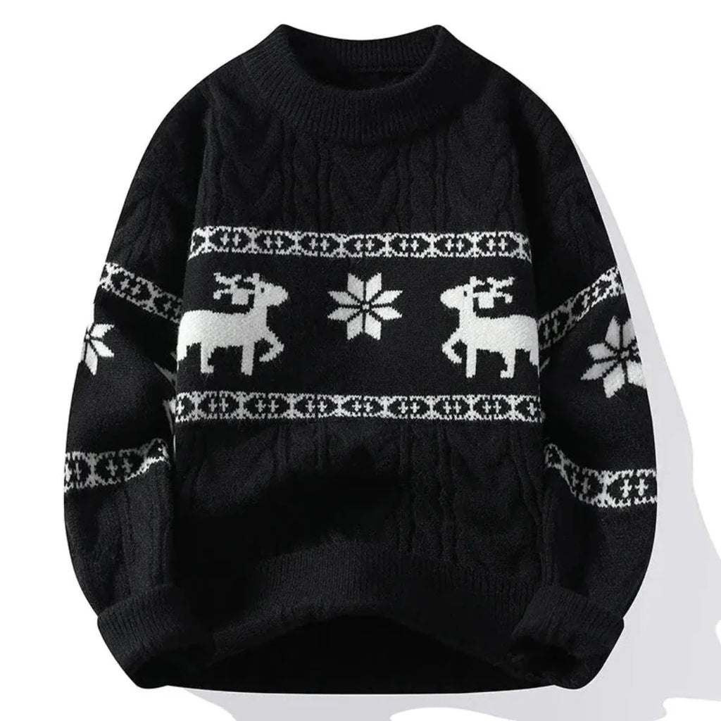Men's Reindeer Holiday Sweater Black