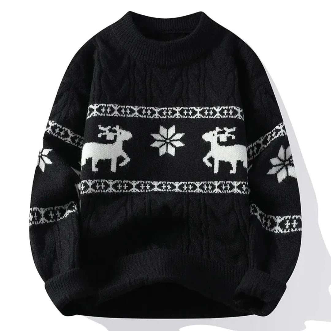 Men's Reindeer Holiday Sweater Black