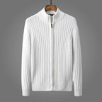 Ribbed Knitted Cardigan for Cozy Style White
