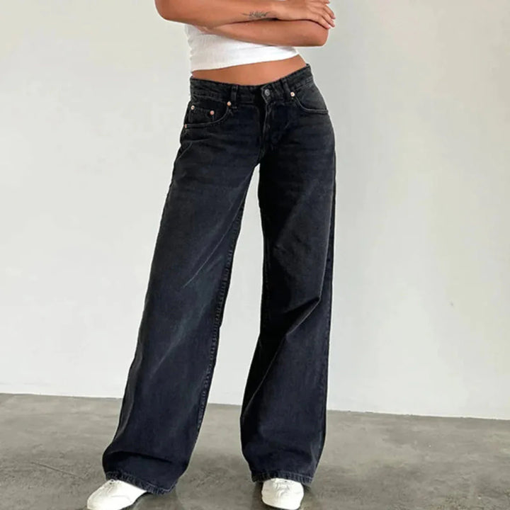 High-Waisted Wide-Leg Jeans for Effortless Style-MODAUTLET
