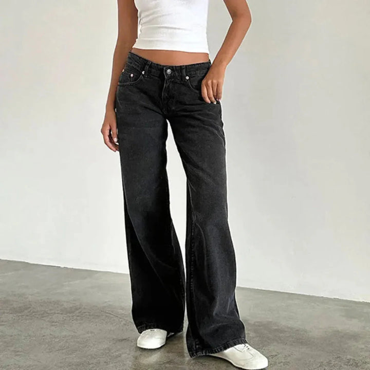 High-Waisted Wide-Leg Jeans for Effortless Style-MODAUTLET