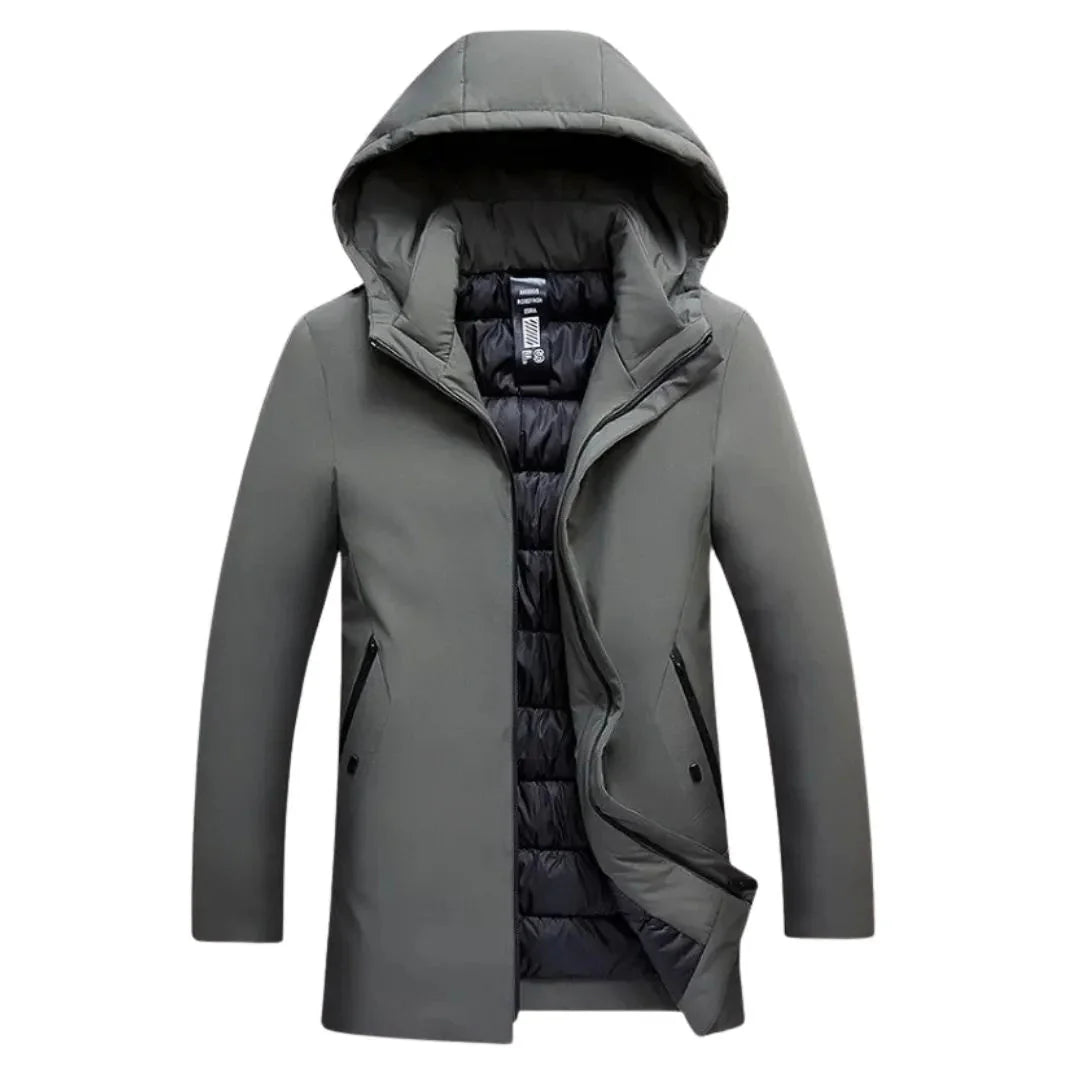 Men's Hooded Winter Parka Coat Gray