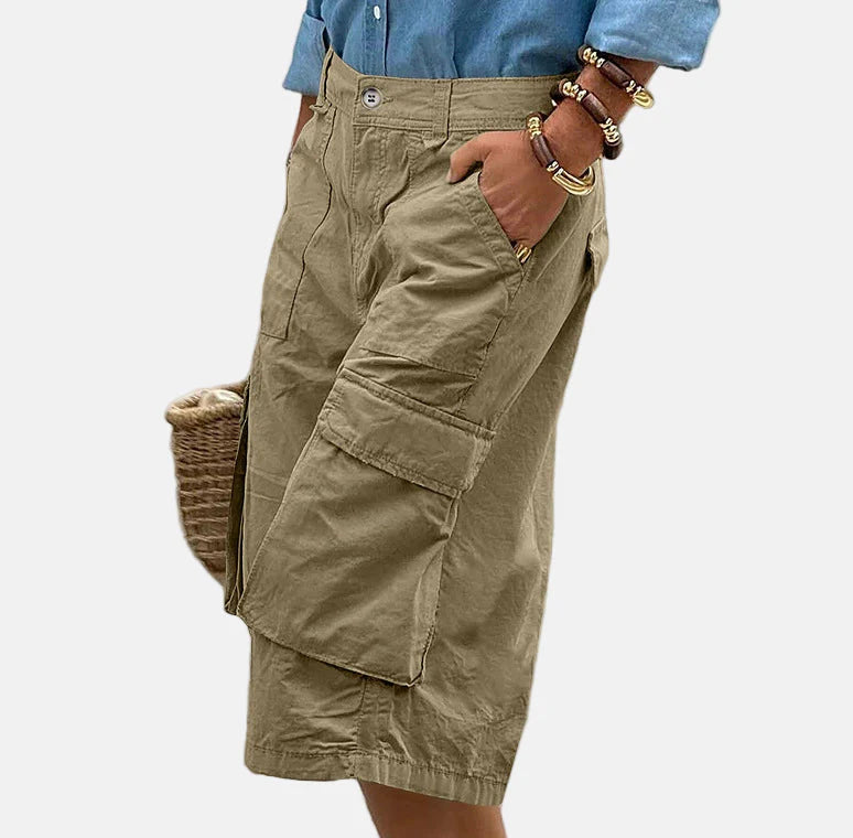 Trendy Women's Cargo Pants – Stylish and Versatile Dark Khaki