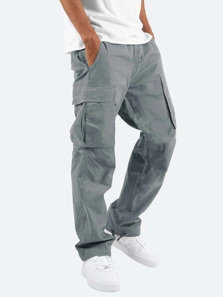 Pantaloni lunghi cargo elasticizzati da uomo