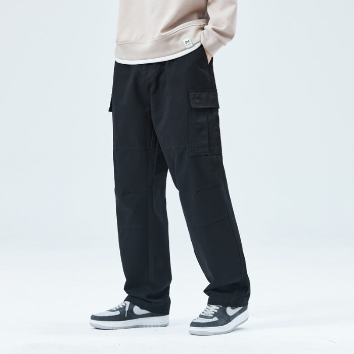 Men's Casual Loose-Fit Cotton Cargo Pants