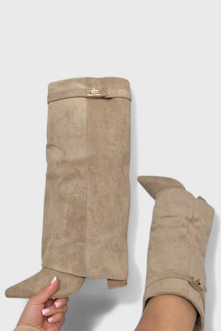 Raya Sleek Everyday Boots Apricot