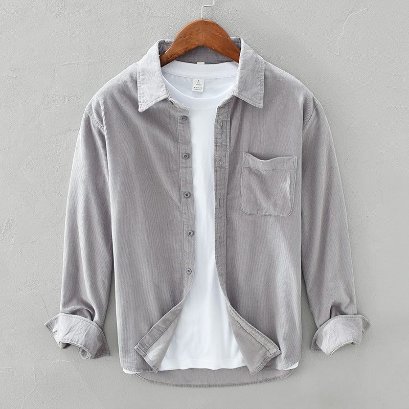 Herren Langarm-Cordhemd