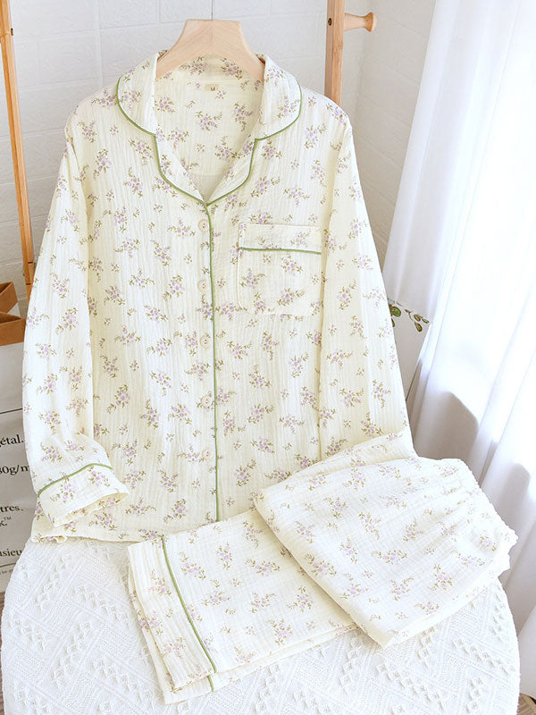 Hazel | Pijama Feminino Floral de Manga Comprida