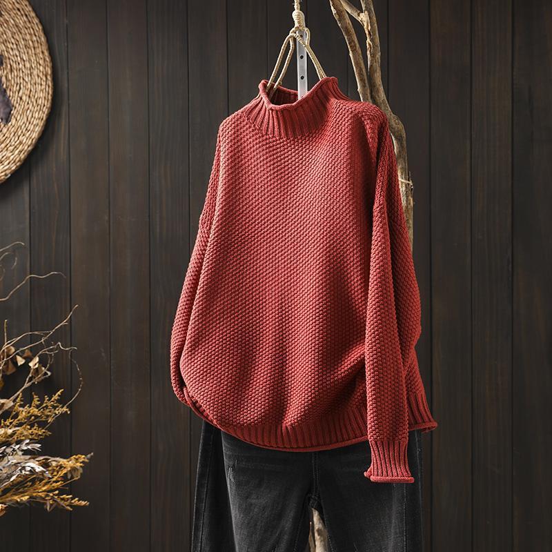 Women's Comfy Elegant Sweater Red One size