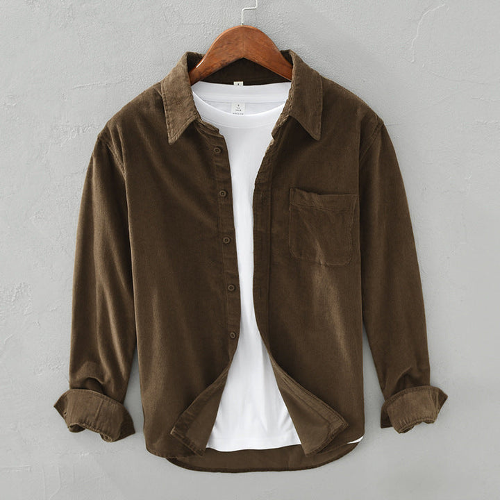 Herren Langarm-Cordhemd
