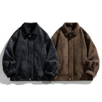 Men's Suede Shearling Jacket - Stylish and Cozy Outerwear Set of 2