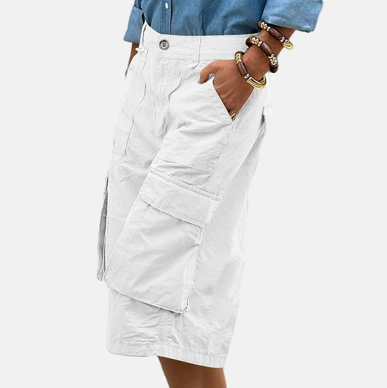 Trendy Women's Cargo Pants – Stylish and Versatile White