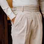 Men's Corduroy Pants - Stylish and Comfortable Beige White