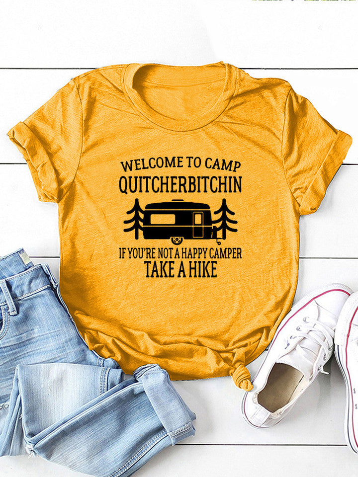 Damen T-Shirt mit Camp-Slogan-Grafik