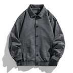Men's Suede Jacket - Stylish and Versatile Outerwear Gray