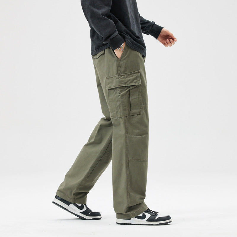 Men's Casual Loose-Fit Cotton Cargo Pants