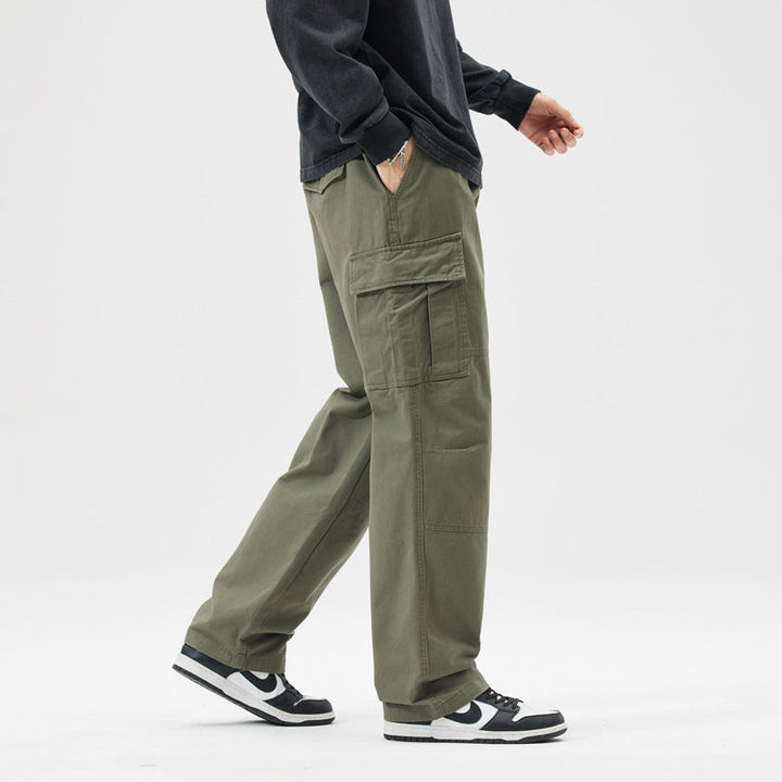 Men's Casual Loose-Fit Cotton Cargo Pants