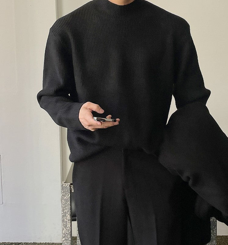 Men's Cozy Wool Sweater - Premium Warmth & Comfort Black