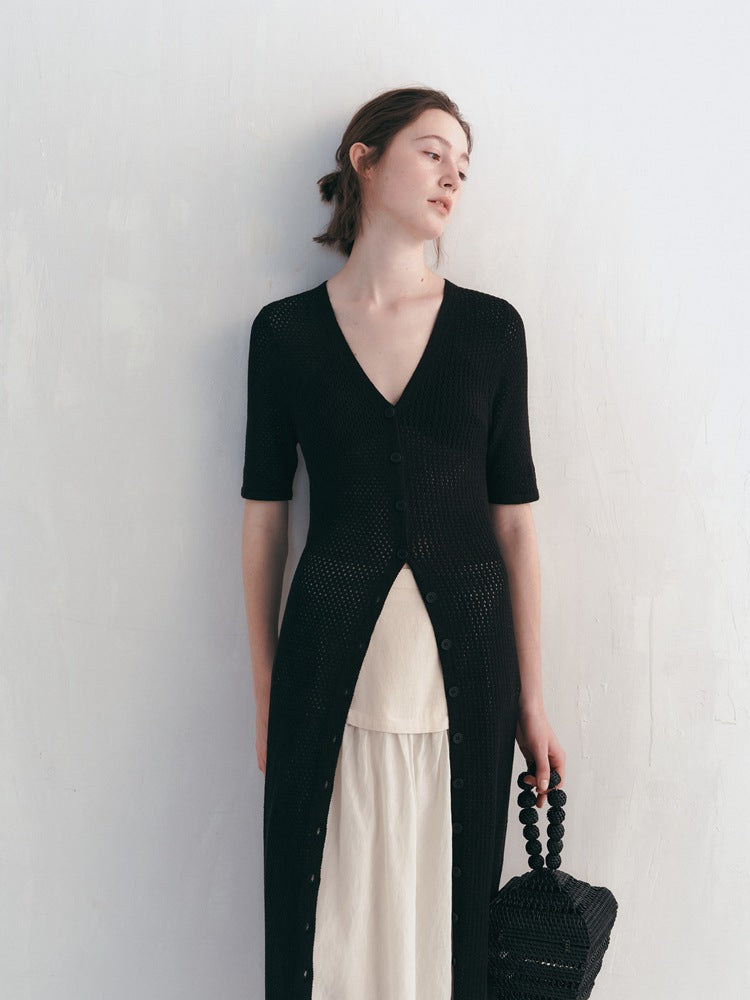 Lightweight Hollow Knit Cardigan for All Seasons