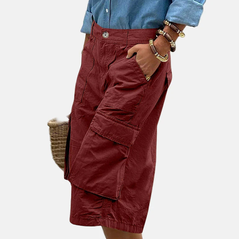Trendy Women's Cargo Pants – Stylish and Versatile Deep Red
