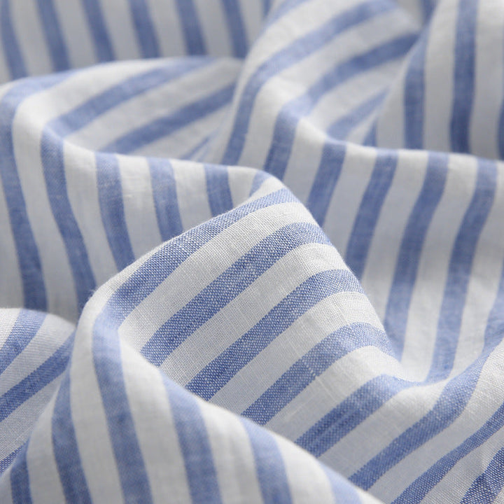 Chemise en lin à manches courtes pour femme