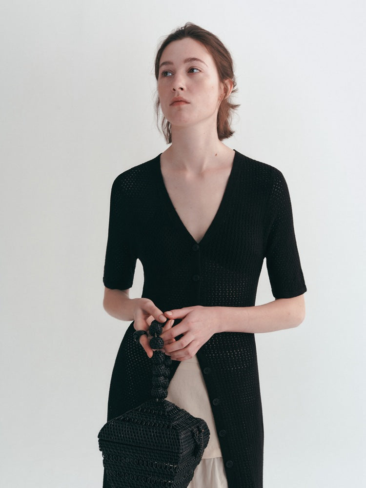 Lightweight Hollow Knit Cardigan for All Seasons