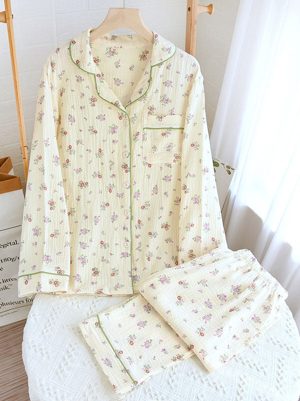 Hazel | Pijama Feminino Floral de Manga Comprida