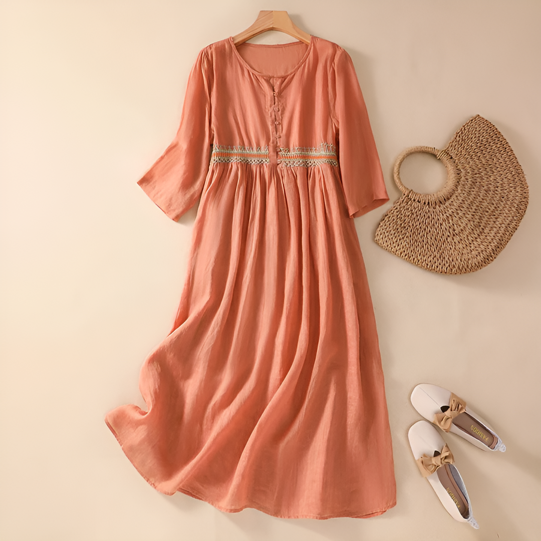 Abito midi donna con fantasia